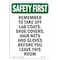 Signmission OSHA SAFETY FIRST Sign, Remember To Take Off Lab Coats, 18in X 12in Decal, 12" W, 18" L, Portrait OS-SF-D-1218-V-11222 - alternate 1